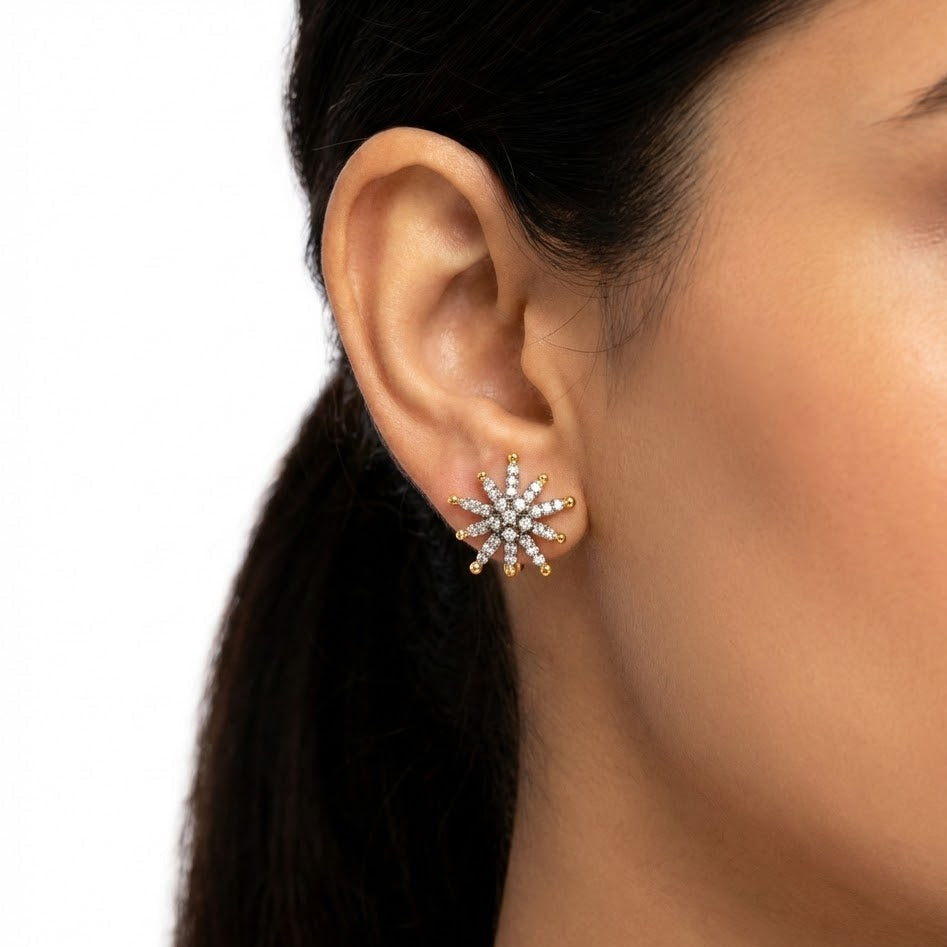 Rhinestone Flower Studs