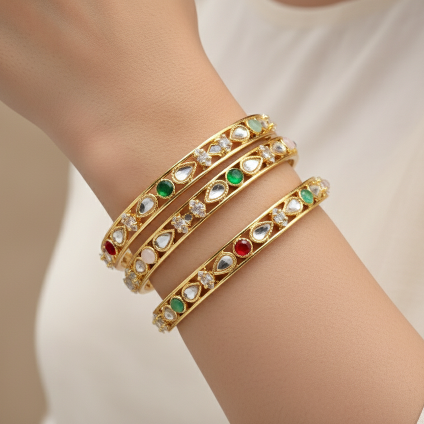 Sheesha Kundan Bangles
