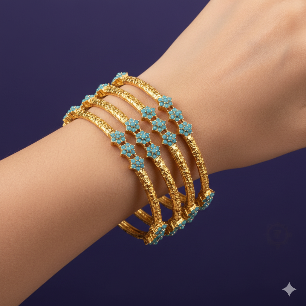 Victorian Flower Bangle Ferozi