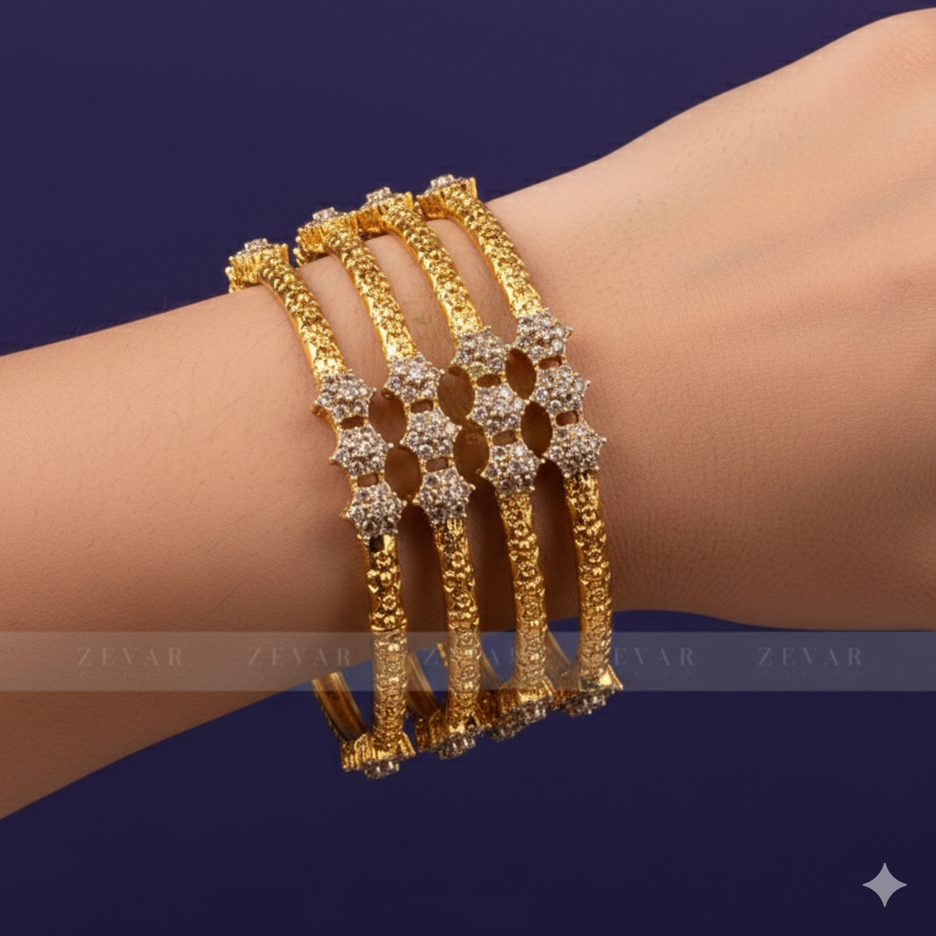 Victorian Flower Bangle Champagne