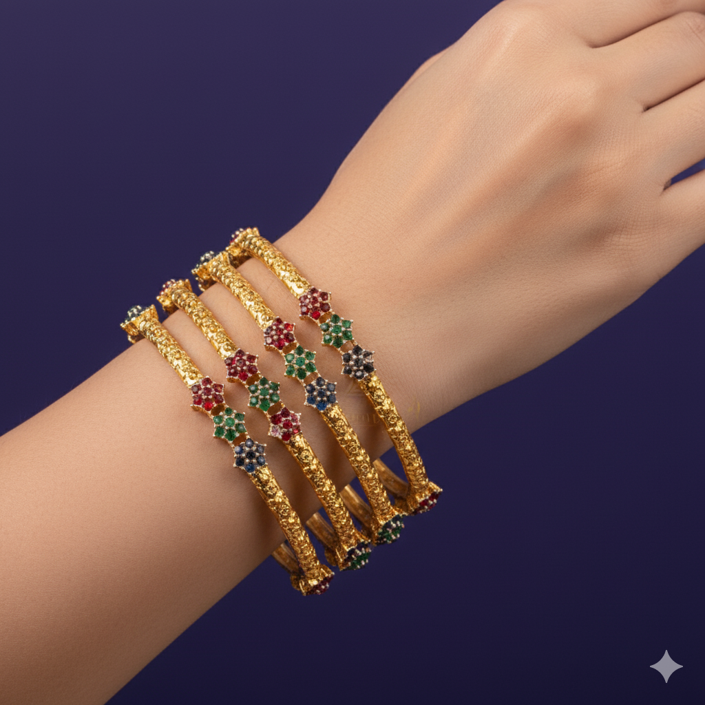 Victorian Flower Bangle Multi