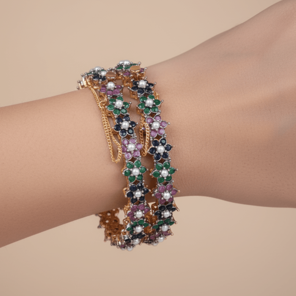 Premium Zircon Flower Bangle