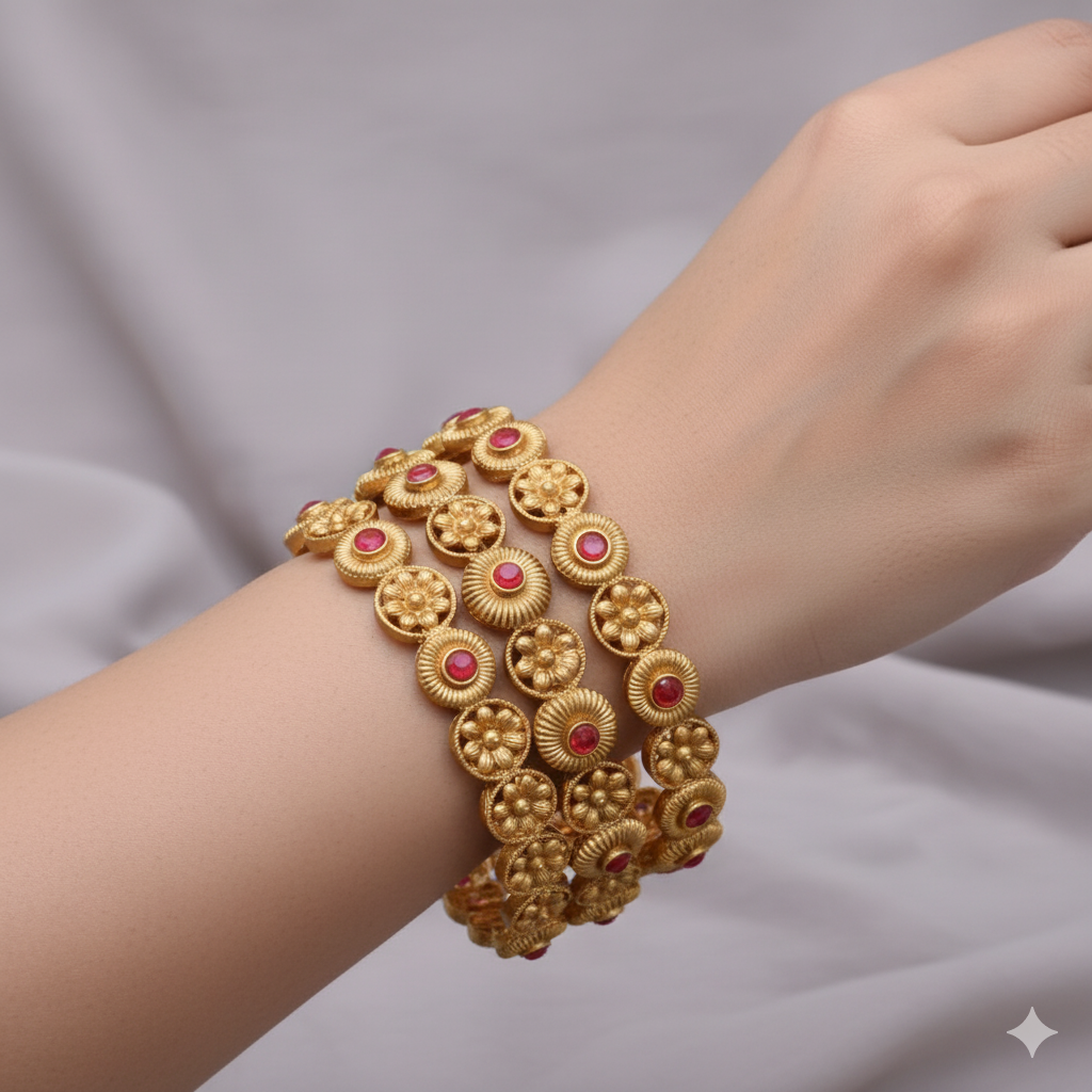 Rajwari Traditional Four Piece Bangle