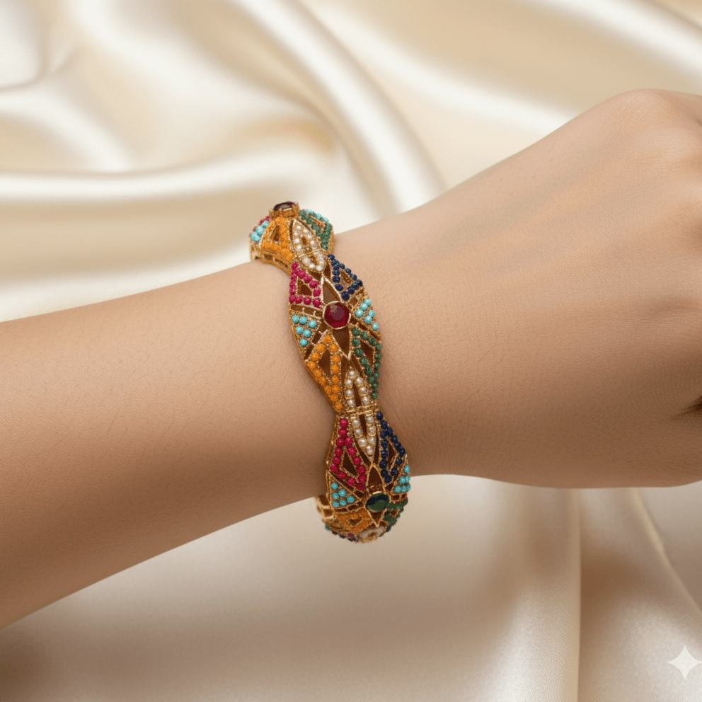 Naurattan Jadau Single Bangles