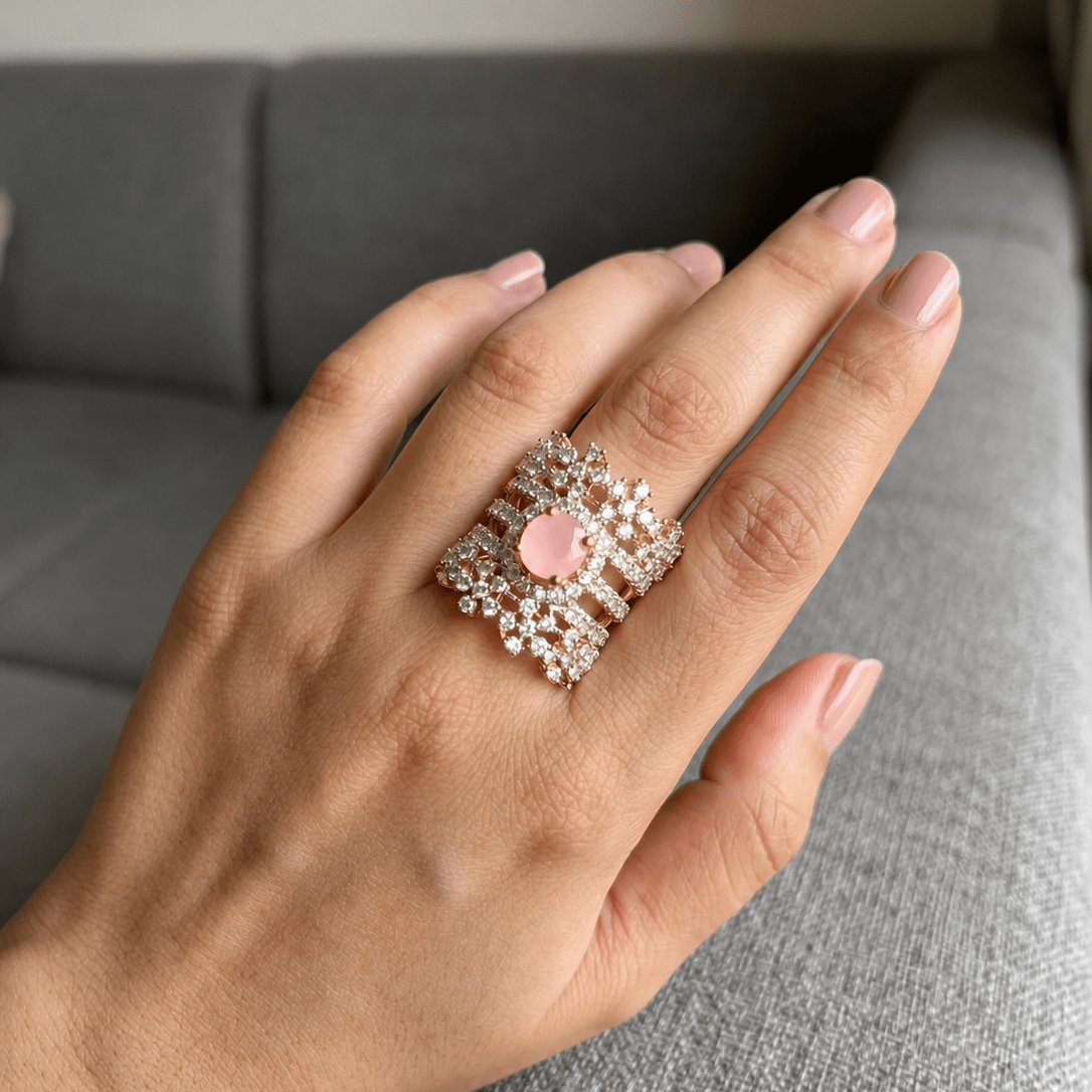 Handcrafted 22k Gold Statement Skyline Band Ring