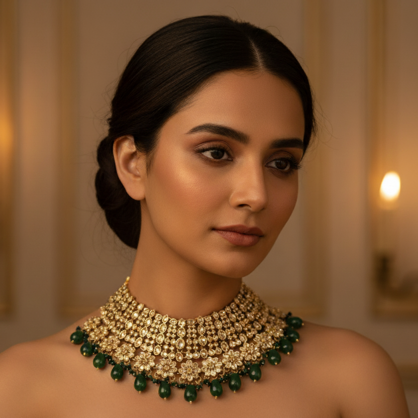 Kundan Stone Set - Green