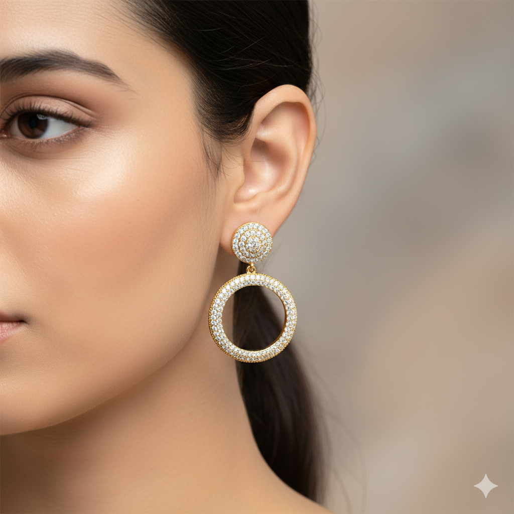 Round Zirkoon Earring