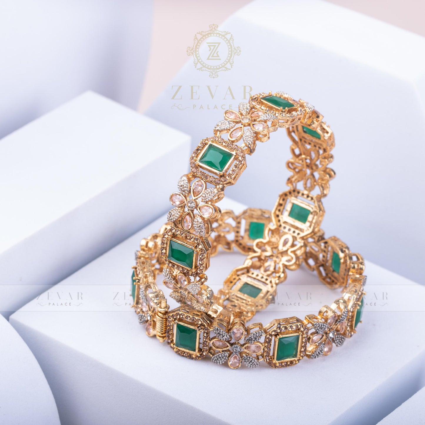 Gold Plated Bangle Pair - 40