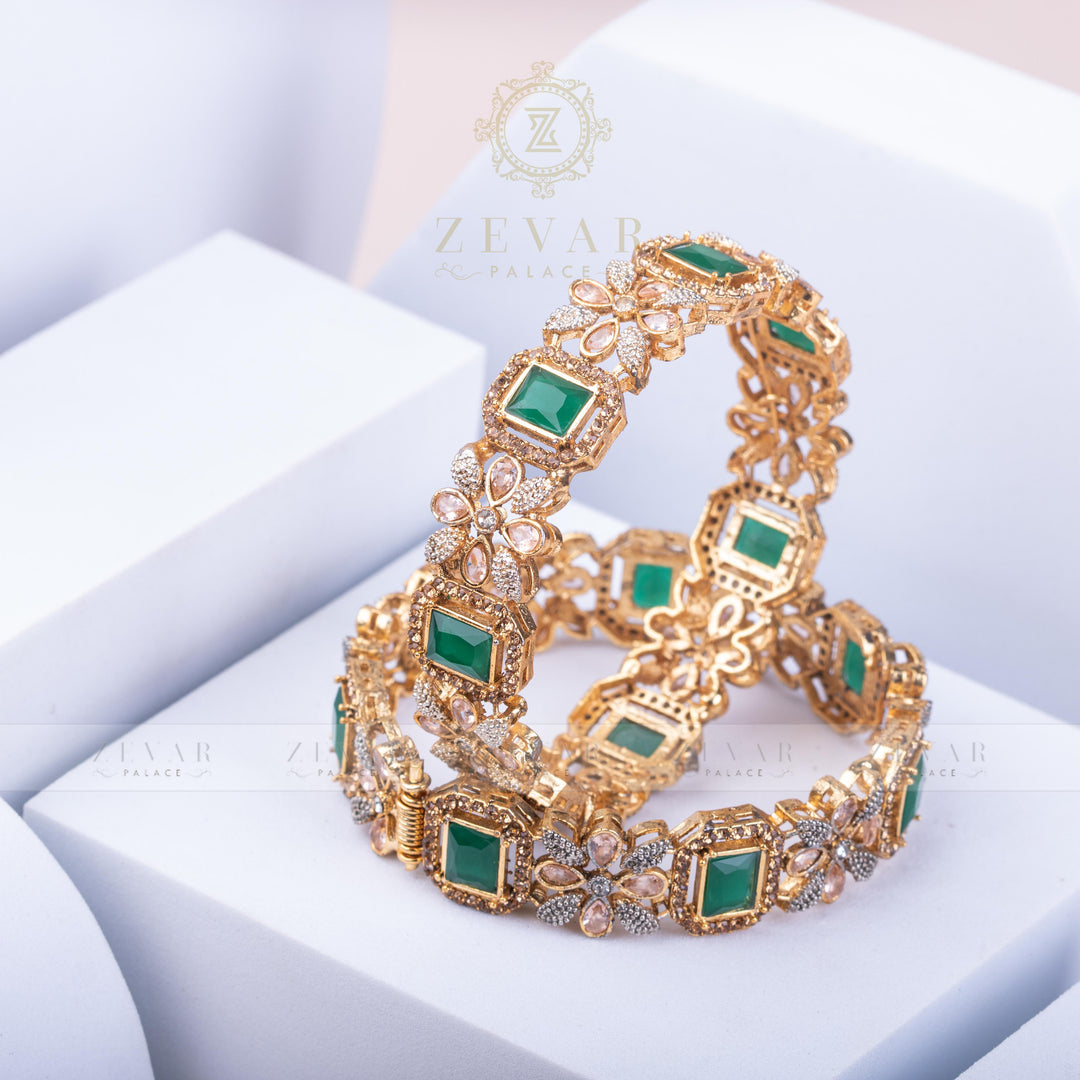 Gold Plated Bangle Pair - 40