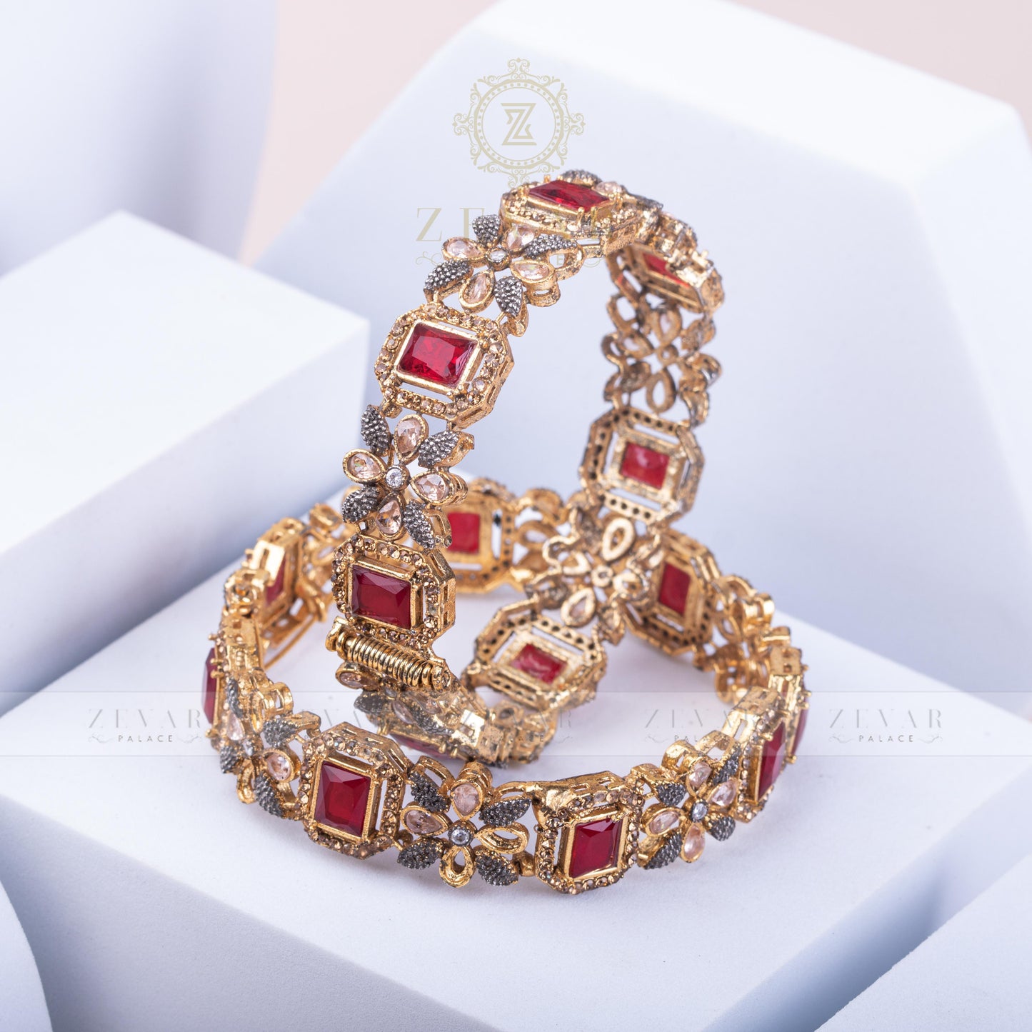 Gold Plated Bangle Pair - 40