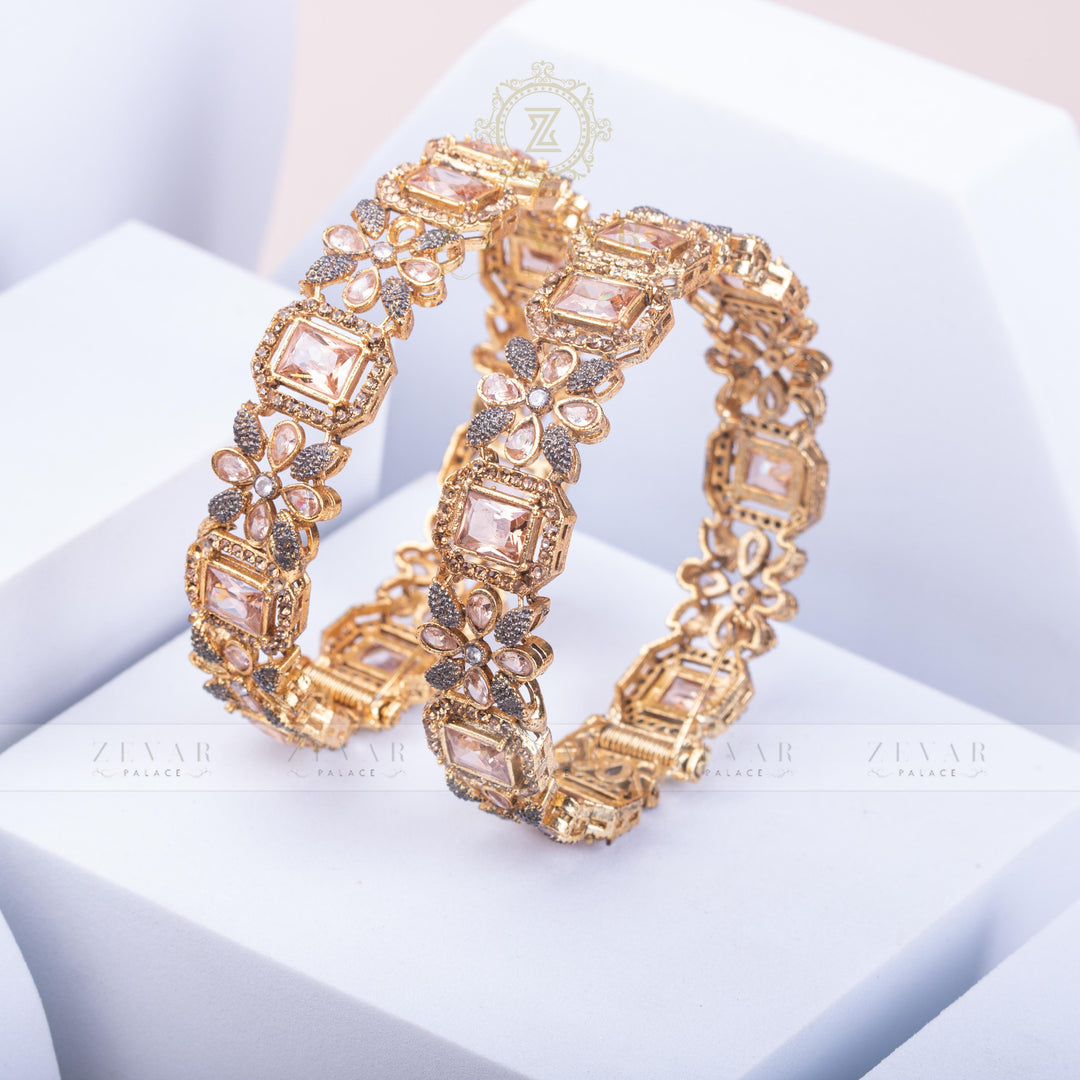 Gold Plated Bangle Pair - 40