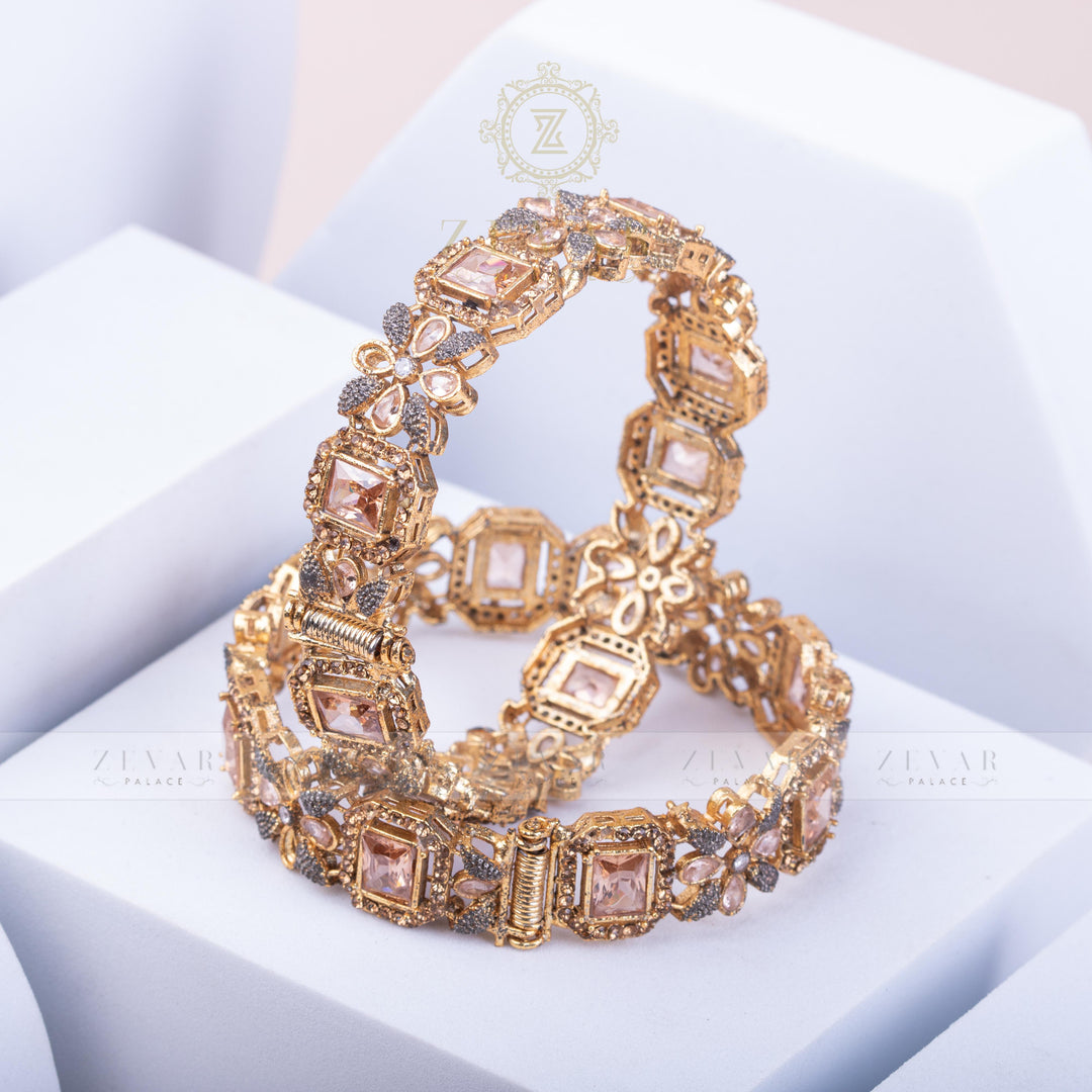 Gold Plated Bangle Pair - 40