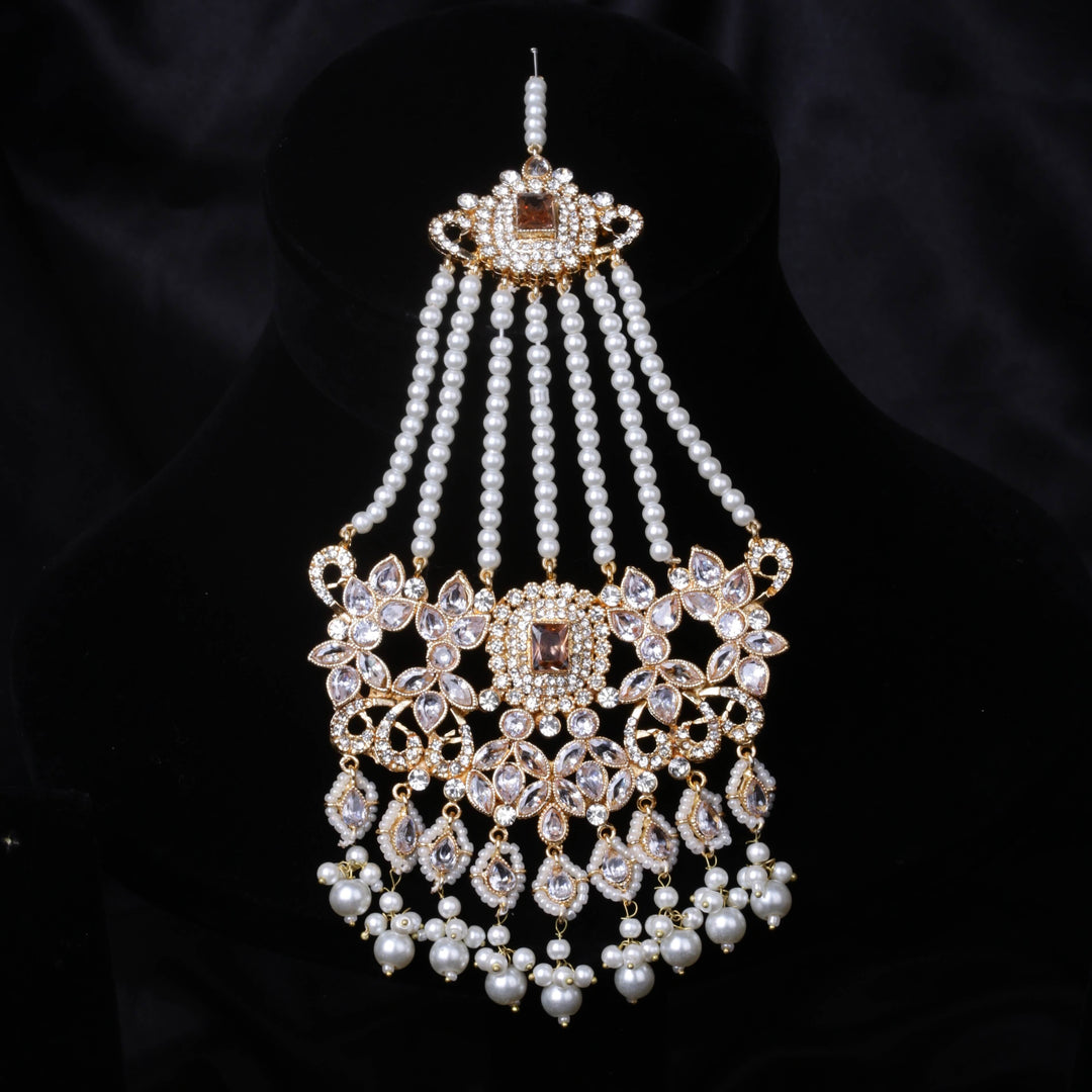 Kundan Handmade Bridal Set Champagne