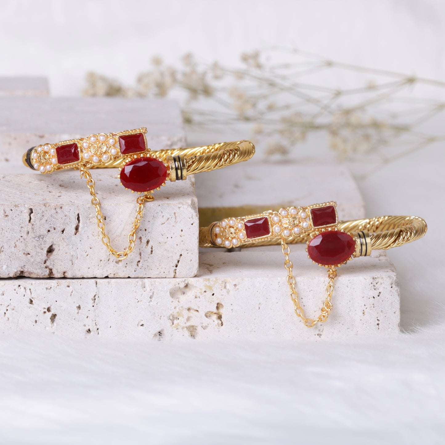 Amethyst Flower Bangles