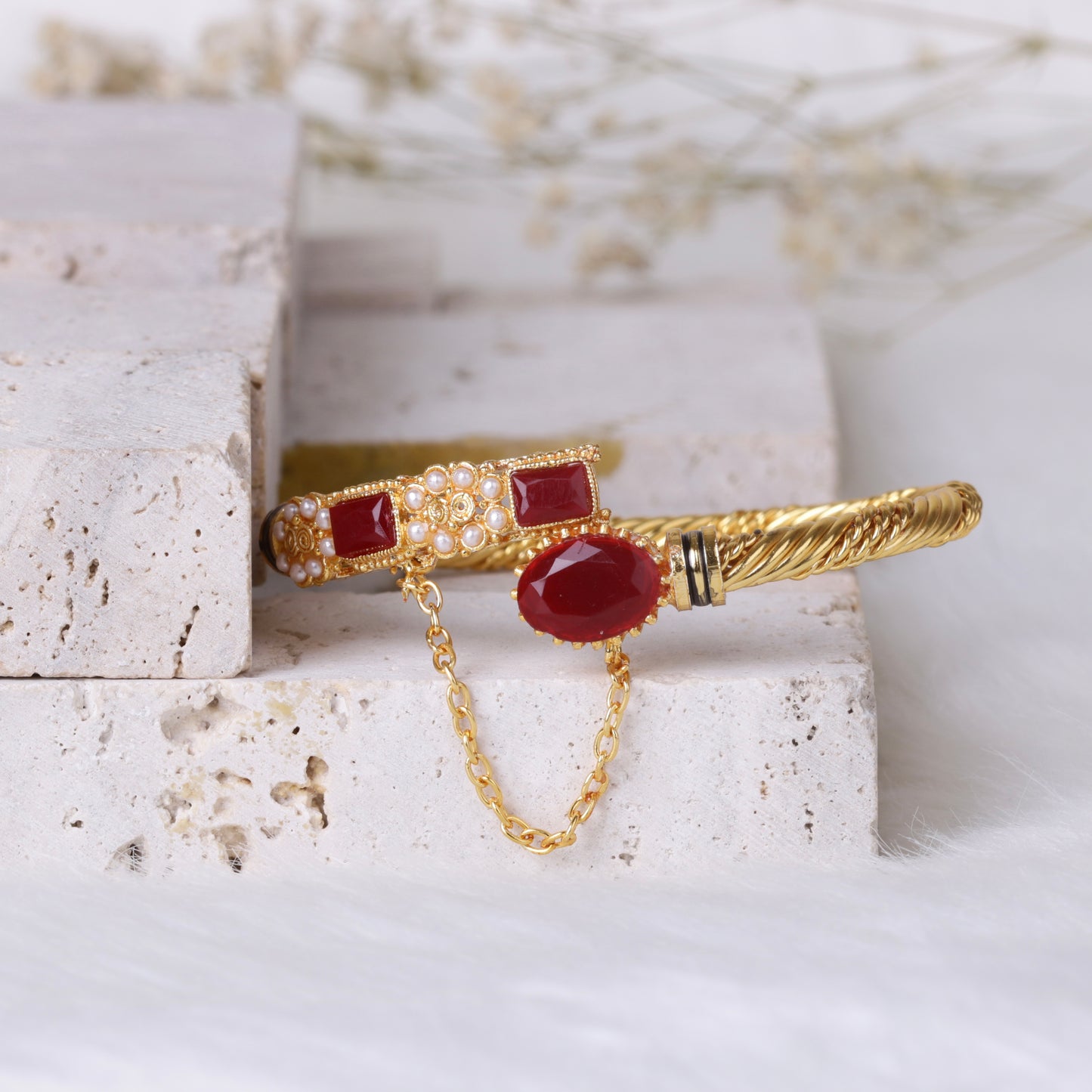 Amethyst Flower Single Bangles