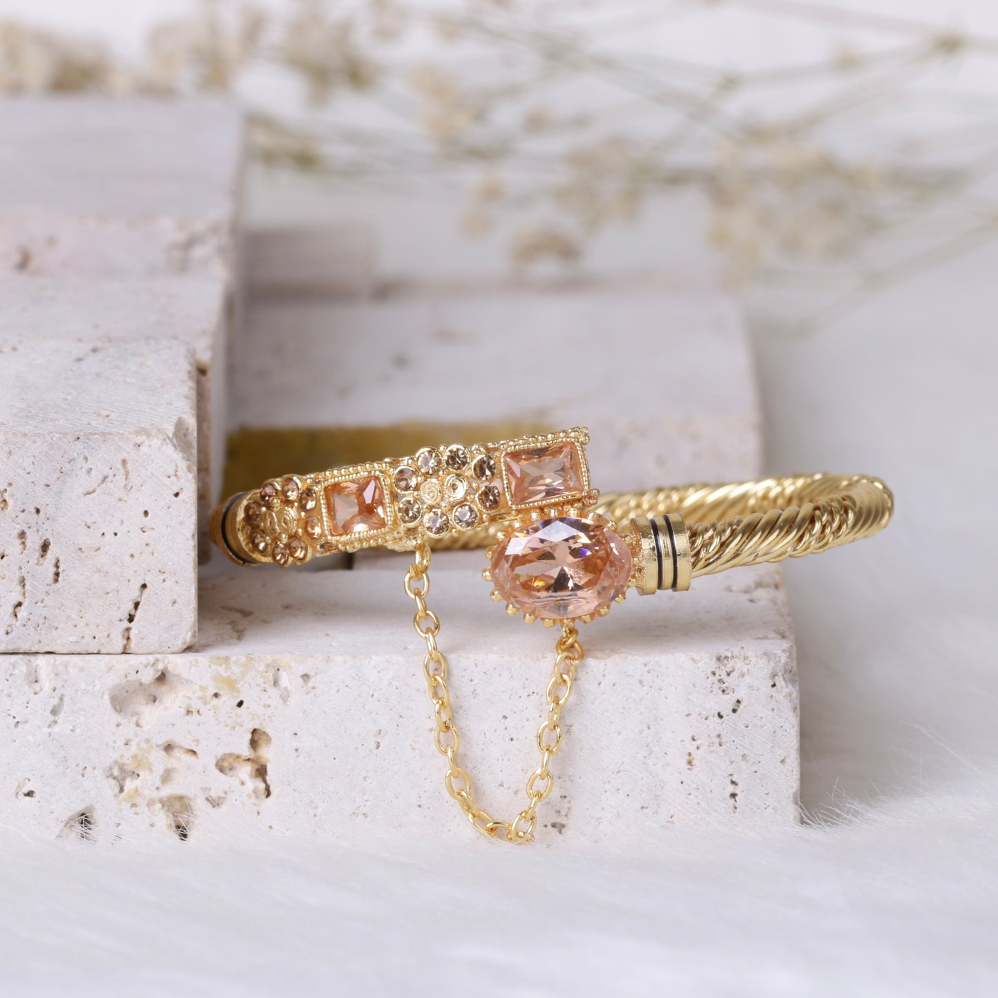 Amethyst Flower Single Bangles