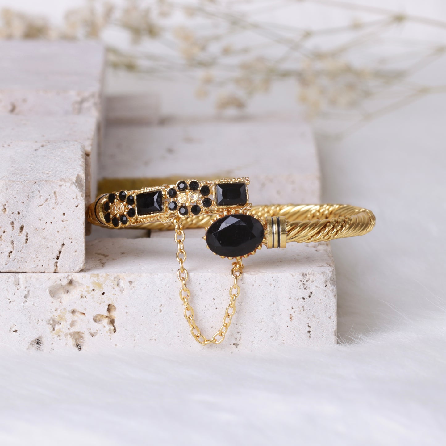 Amethyst Flower Single Bangles