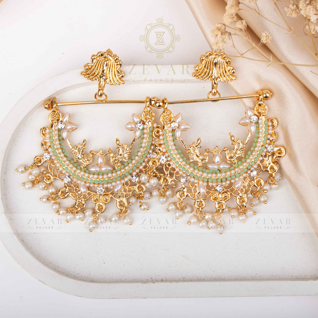HALF CUT PEACOCK EARRINGS 02