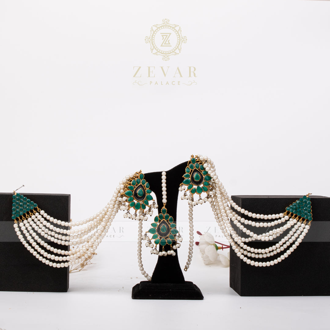 Pearl Sahara Earring & Teeka