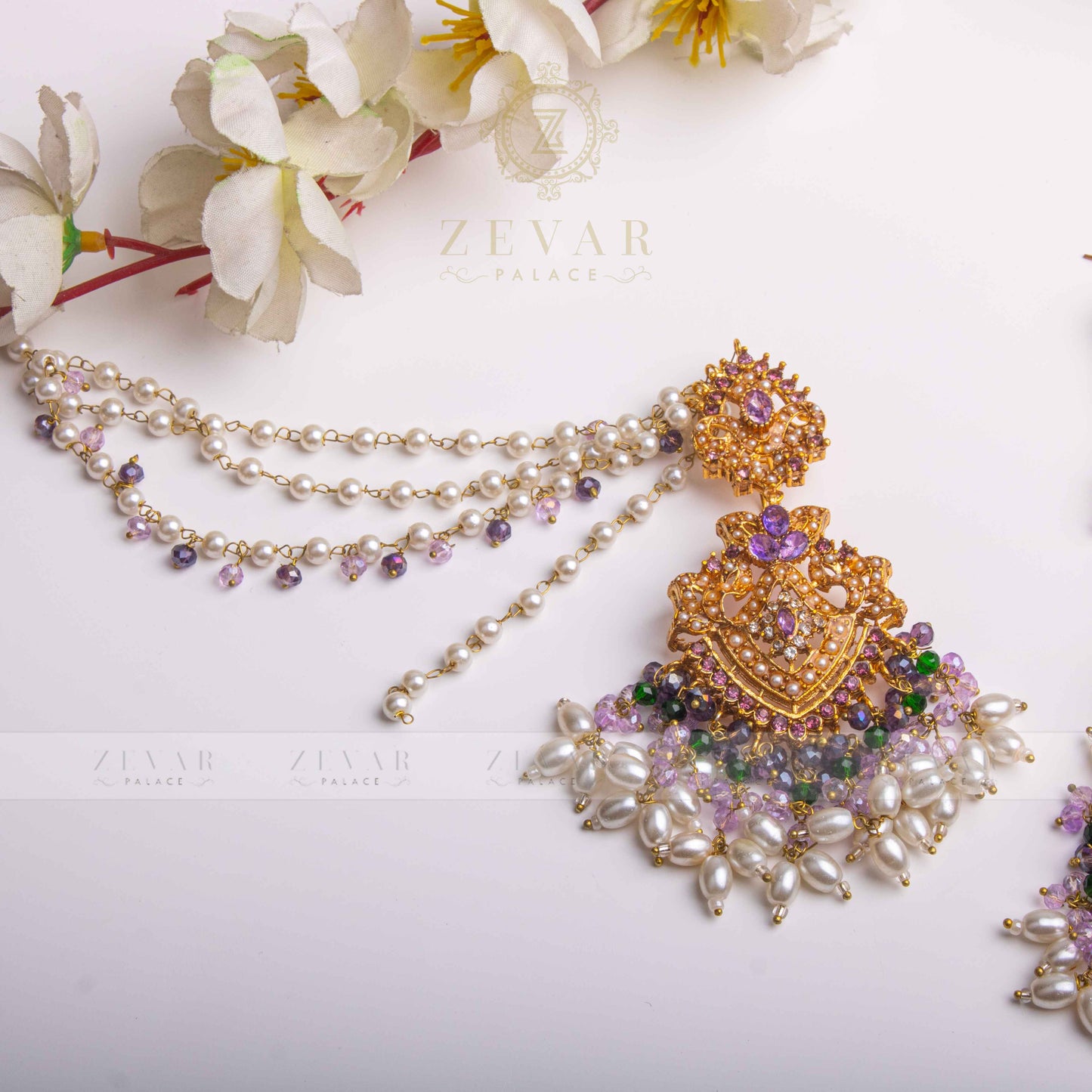 Sahara Earring & Teeka Purple