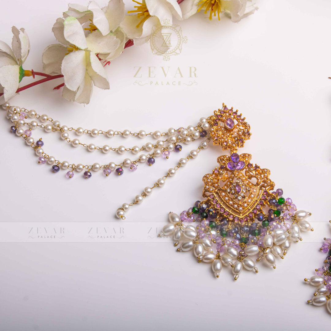 Sahara Earring & Teeka Purple