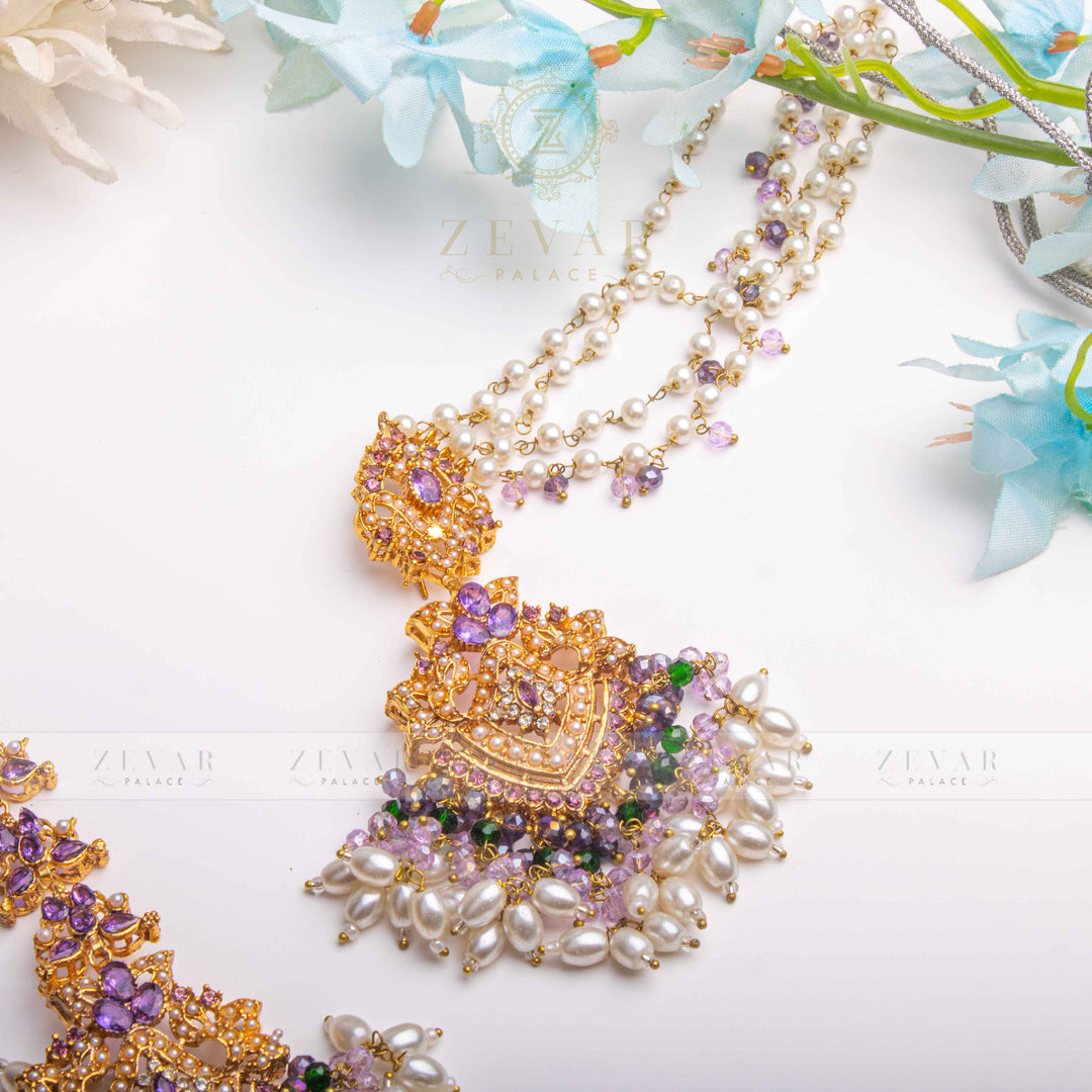 Sahara Earring & Teeka Purple