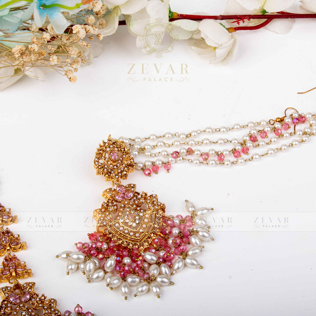 Sahara Earring & Teeka Pink
