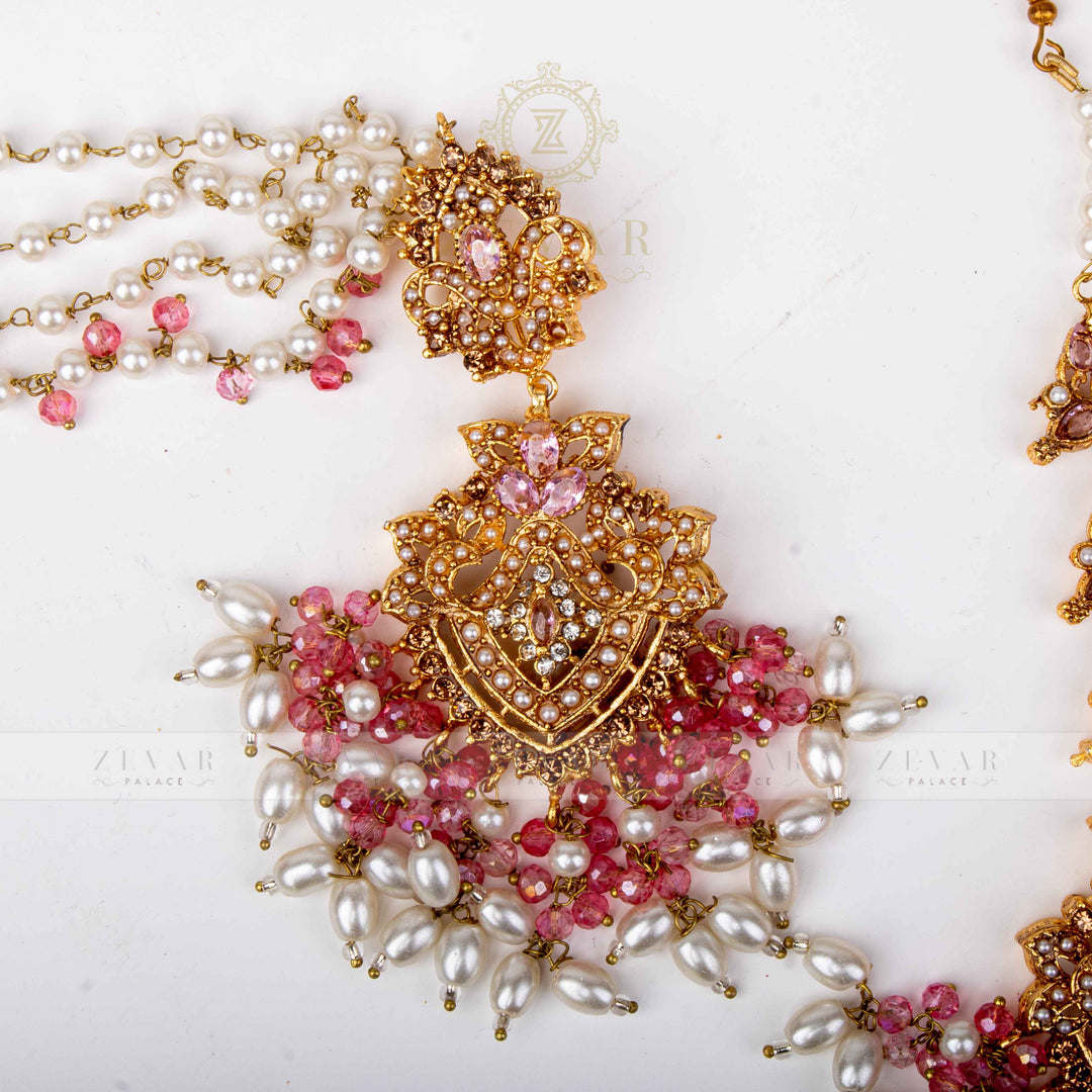 Sahara Earring & Teeka Pink