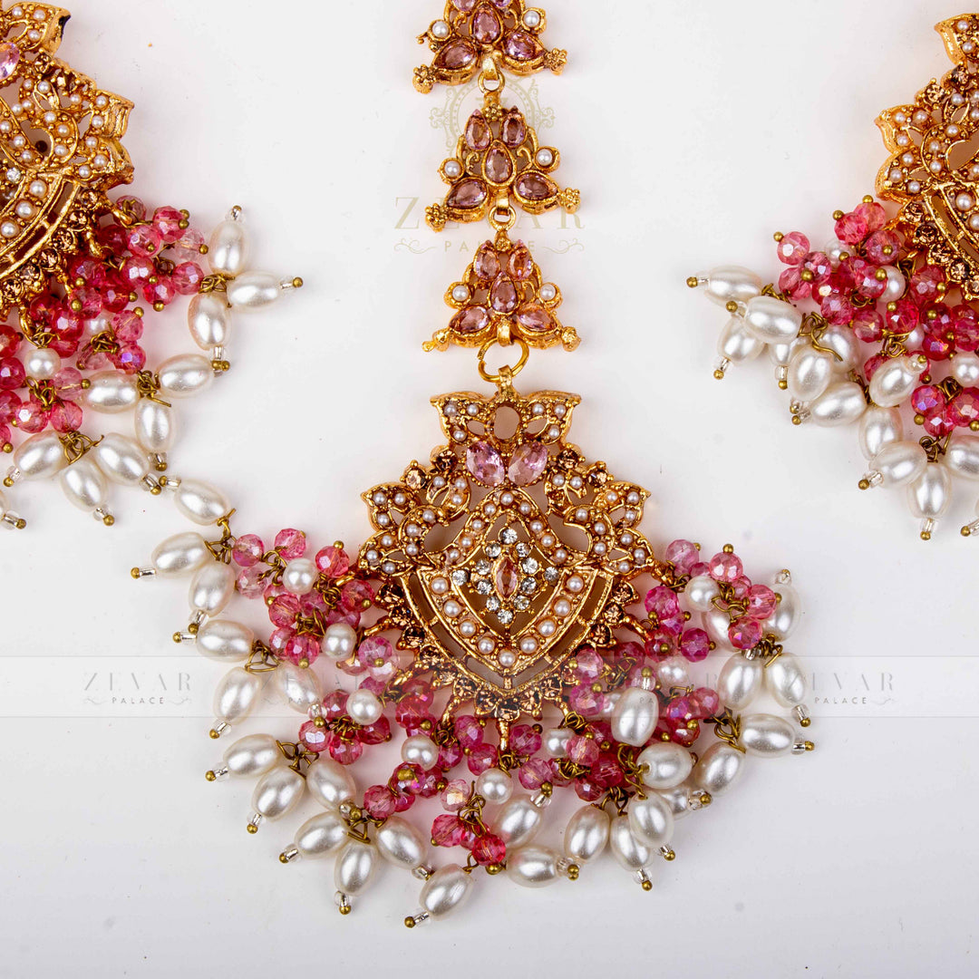 Sahara Earring & Teeka Pink