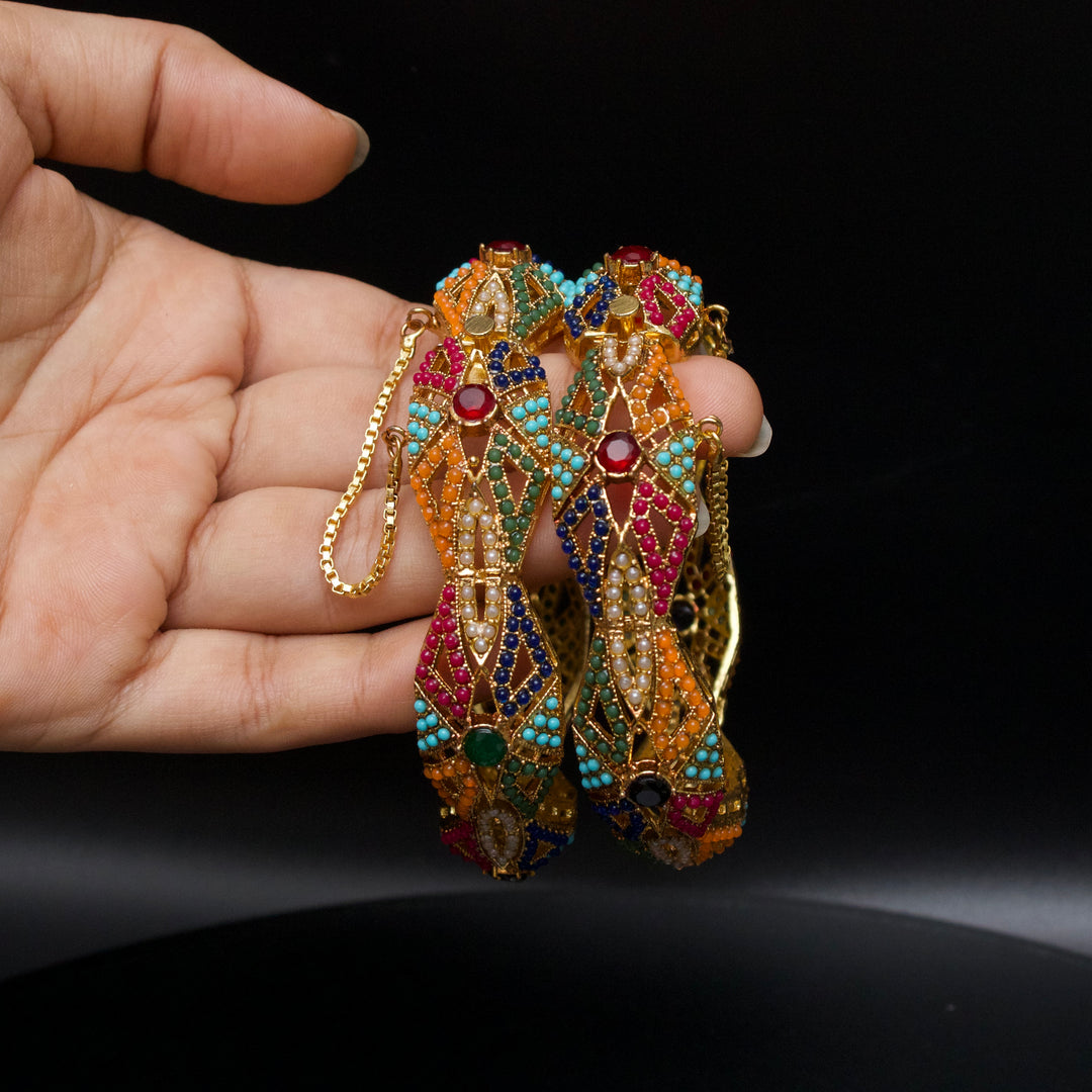 Naurattan Jadau Bangles