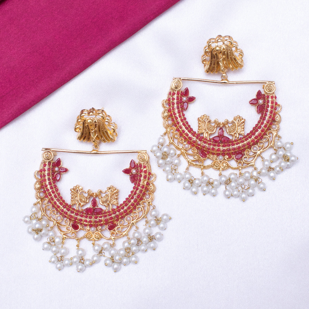 HALF CUT PEACOCK EARRINGS