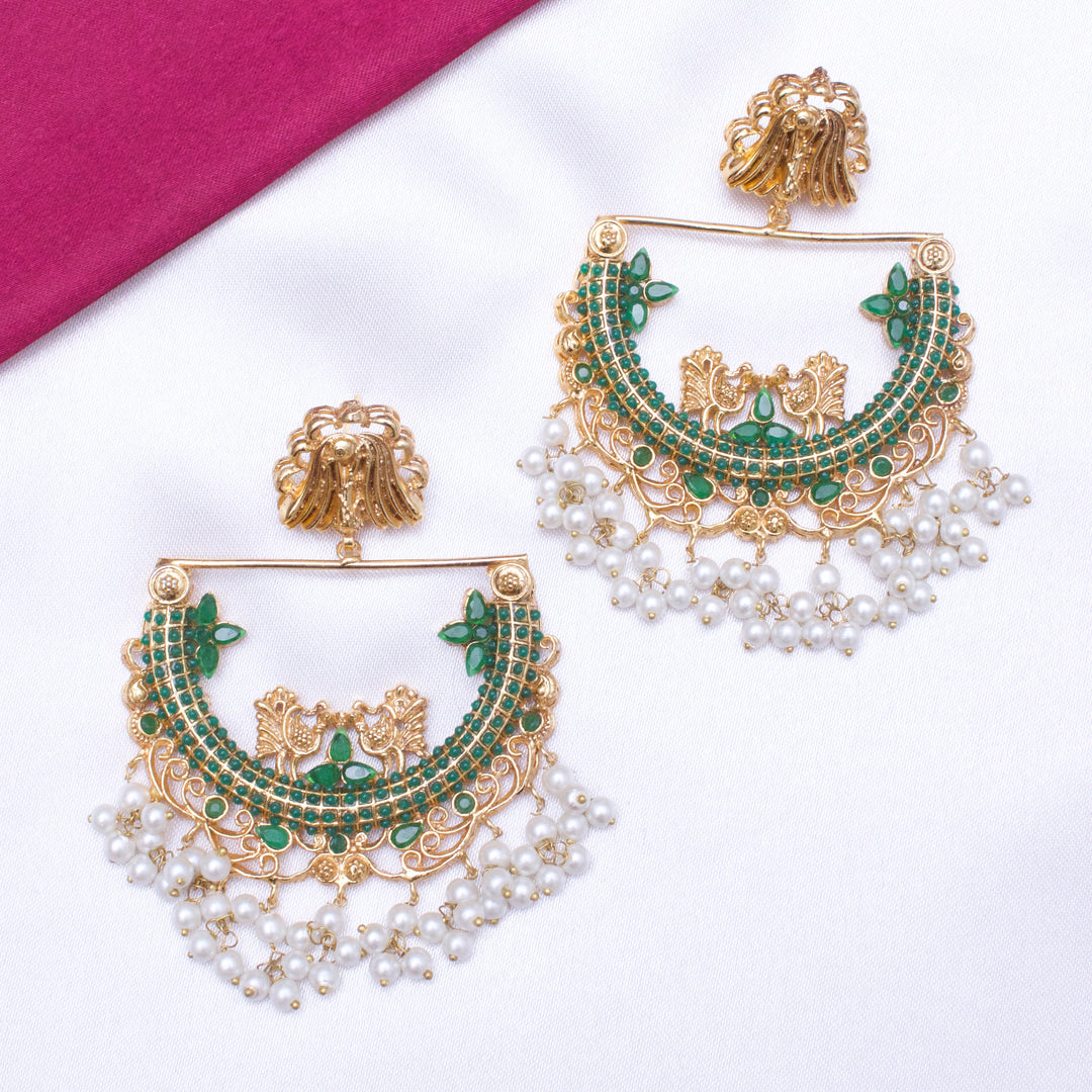 HALF CUT PEACOCK EARRINGS