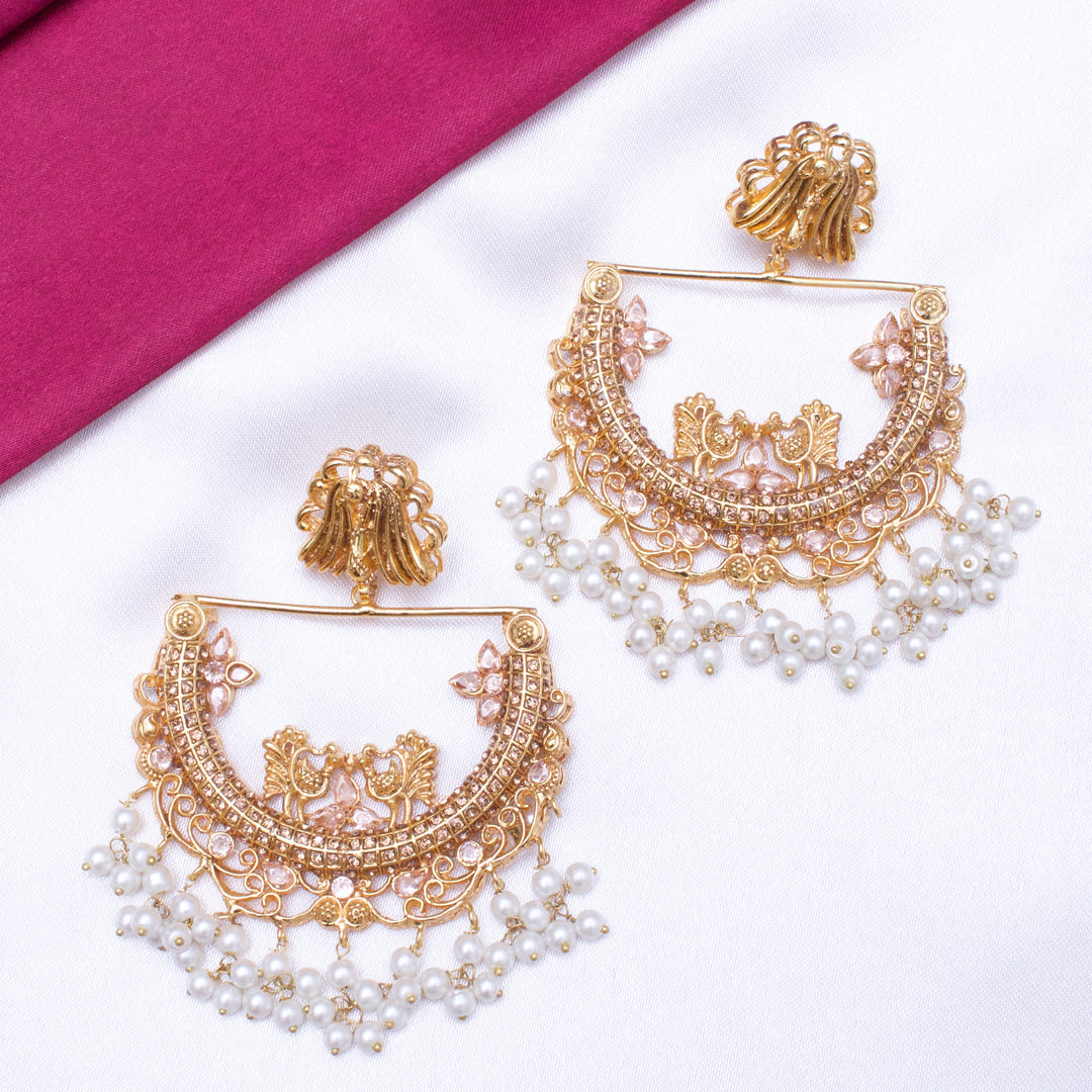 HALF CUT PEACOCK EARRINGS