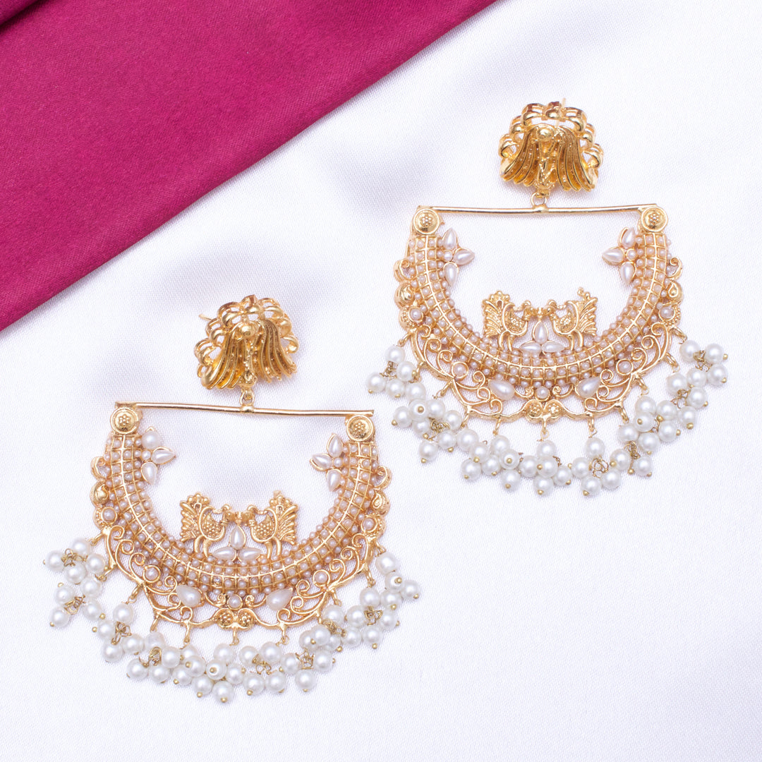 HALF CUT PEACOCK EARRINGS