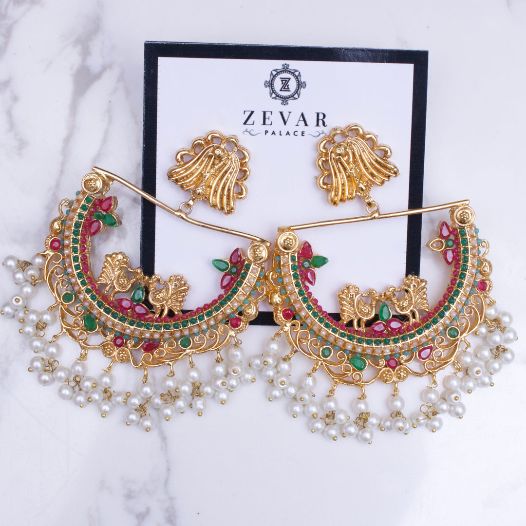 HALF CUT PEACOCK EARRINGS