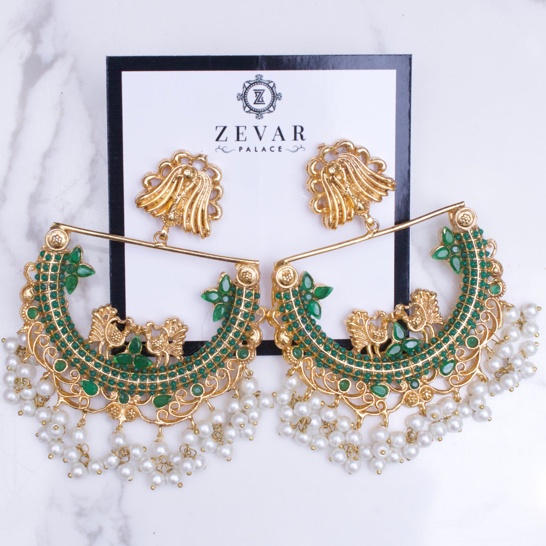 HALF CUT PEACOCK EARRINGS