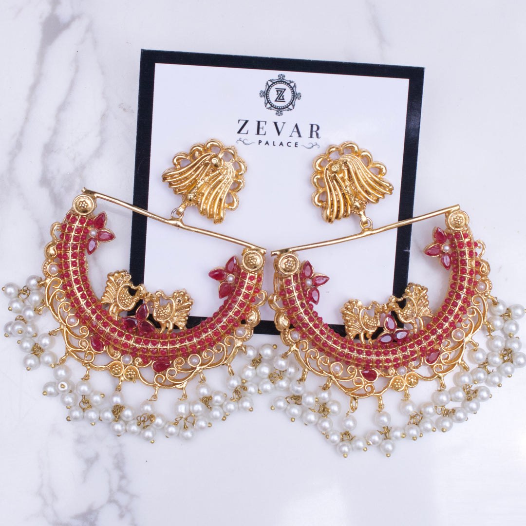 HALF CUT PEACOCK EARRINGS