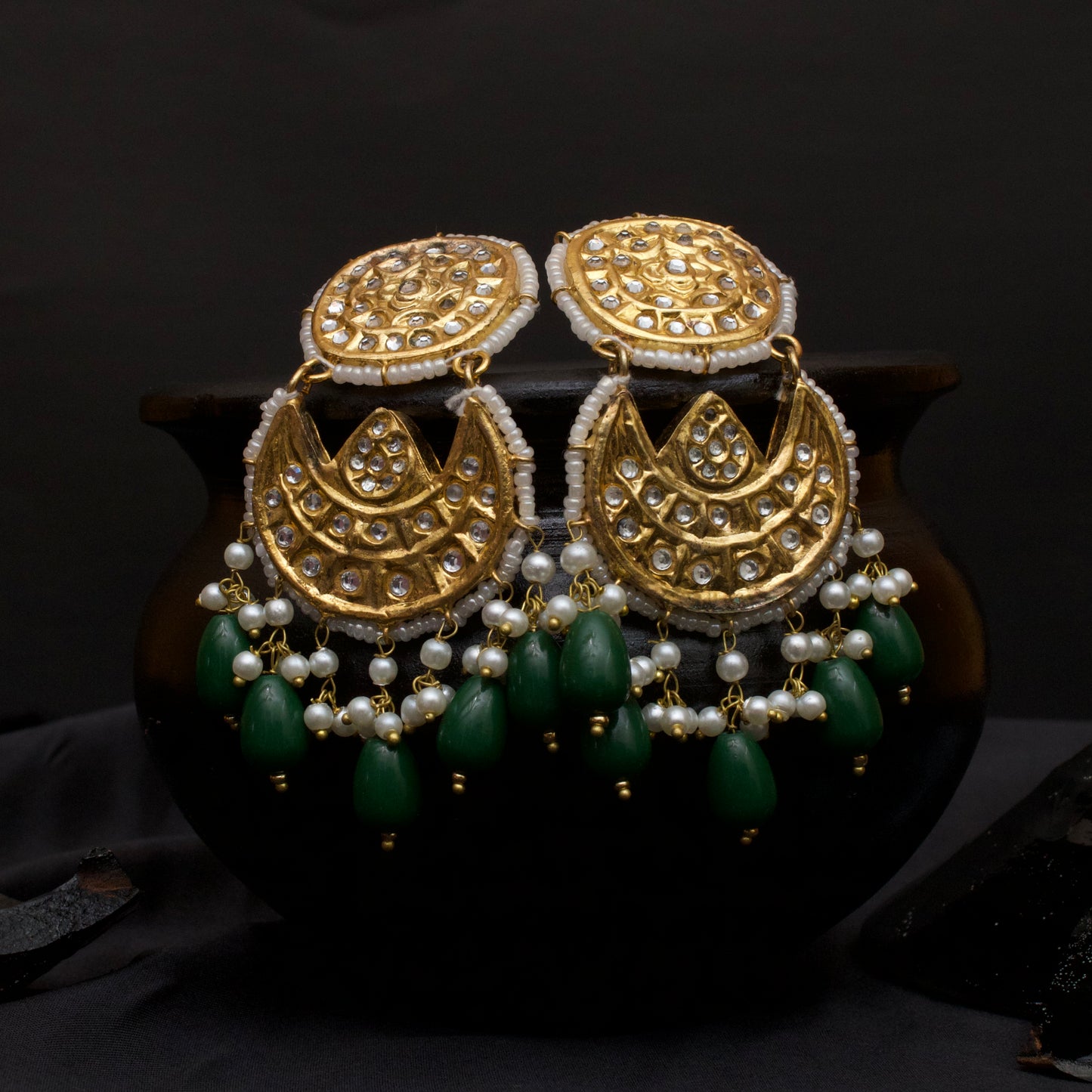 Stunning Laak Kundan Set Jhumkay