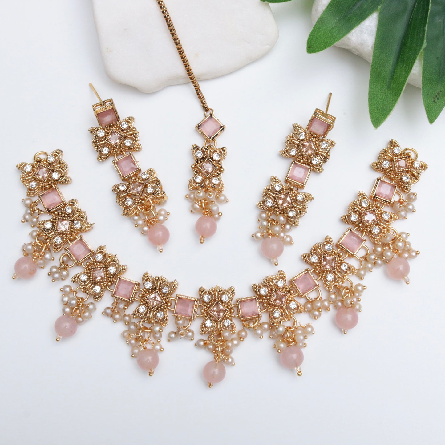 Gemstones & Zircones Antique Necklace Set