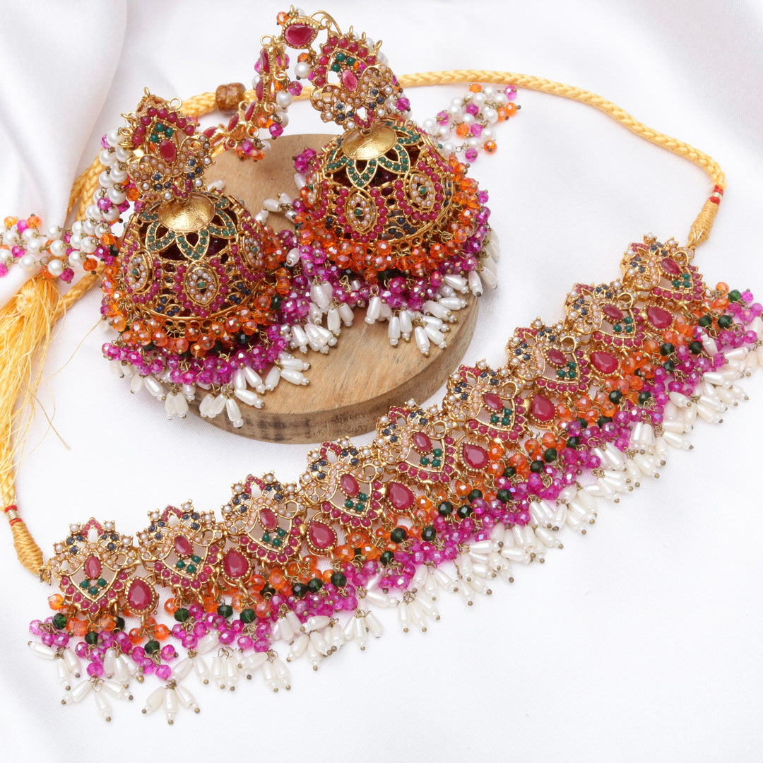 Bridal Naurattan Necklace Set