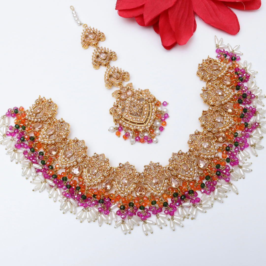 Bridal Naurattan Necklace Set