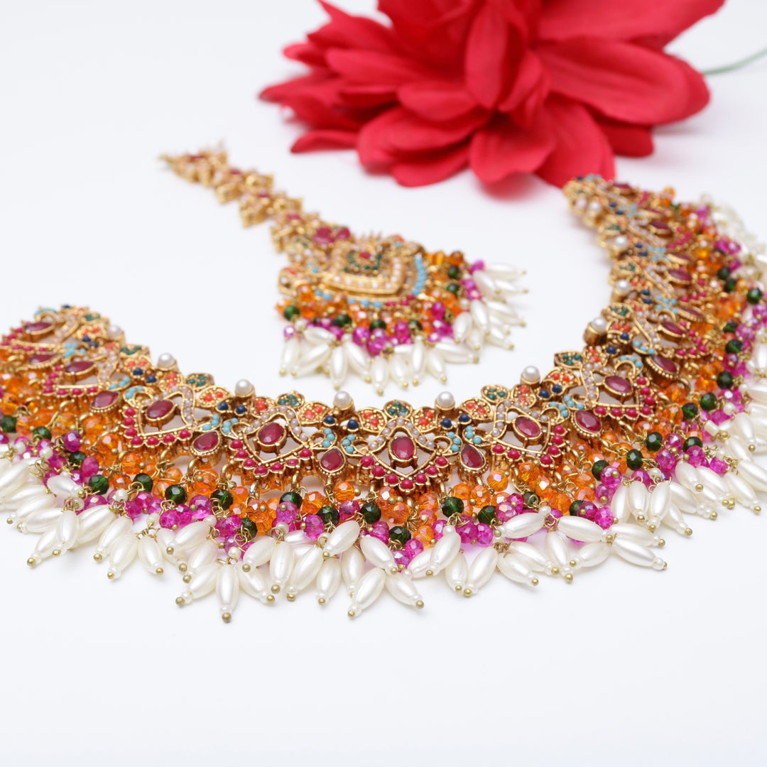 Bridal Naurattan Necklace Set