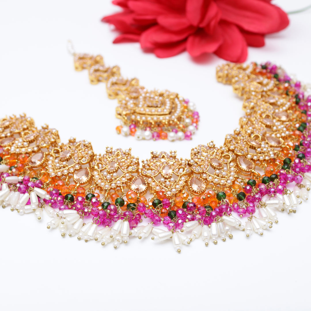 Bridal Naurattan Necklace Set