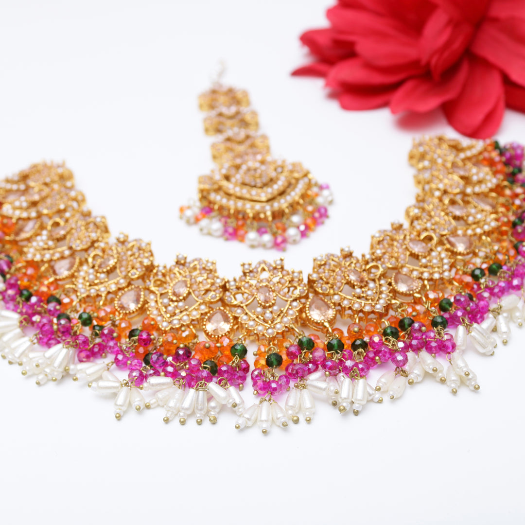 Bridal Naurattan Necklace Set