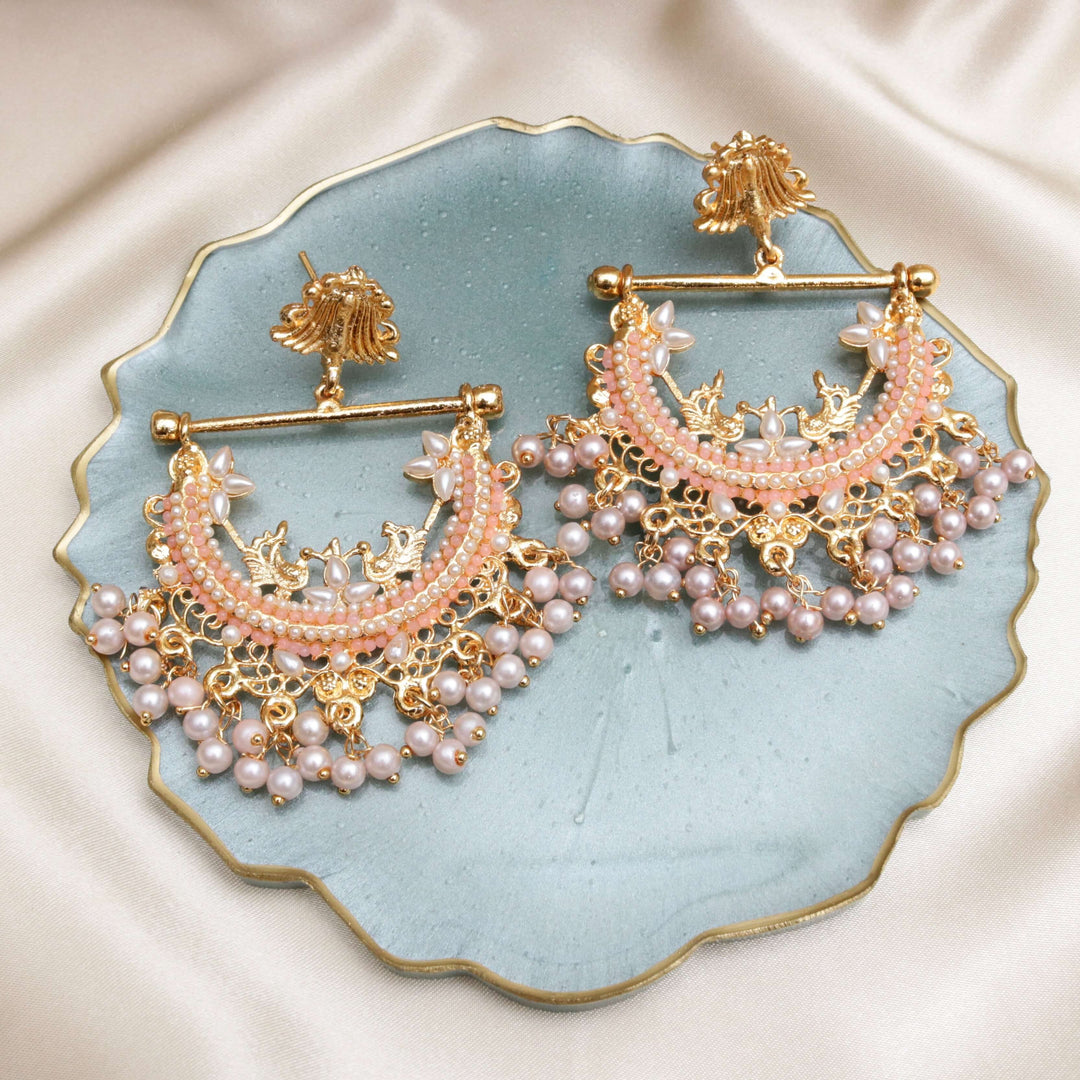 HALF CUT PEACOCK EARRINGS