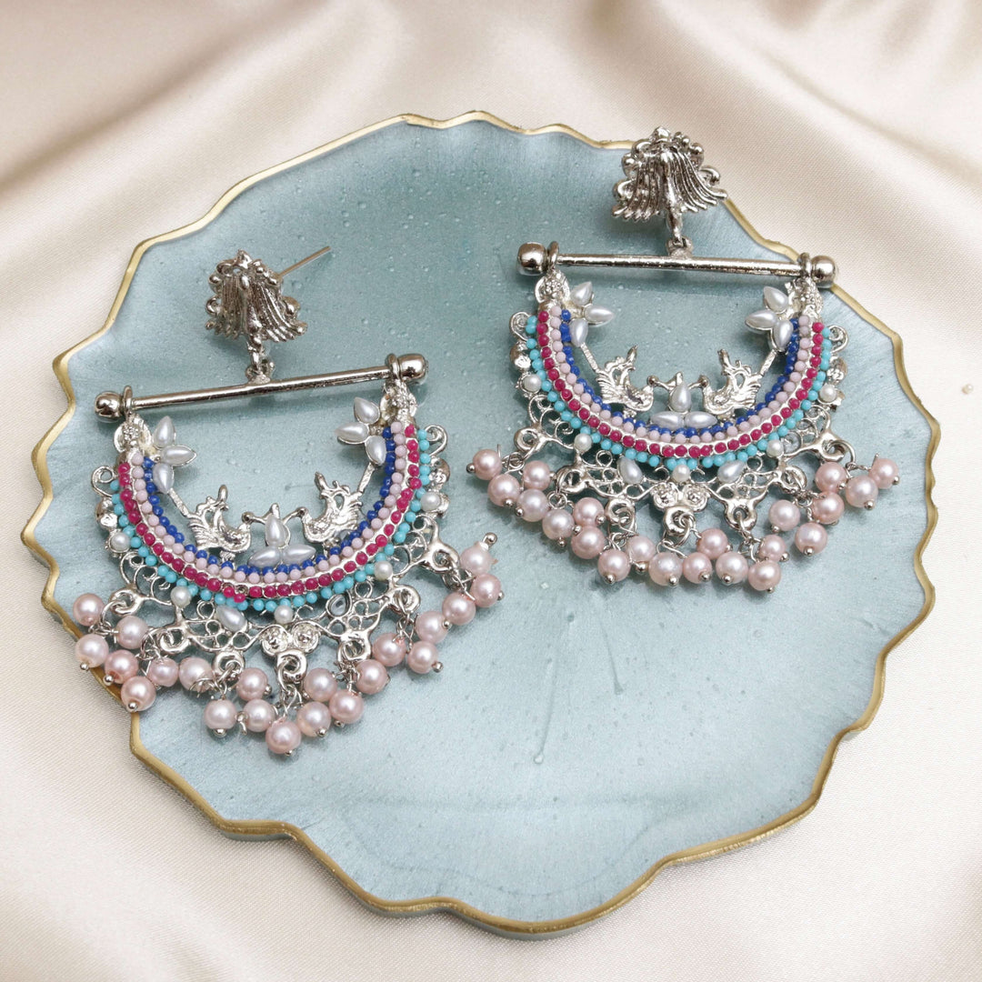 HALF CUT PEACOCK EARRINGS