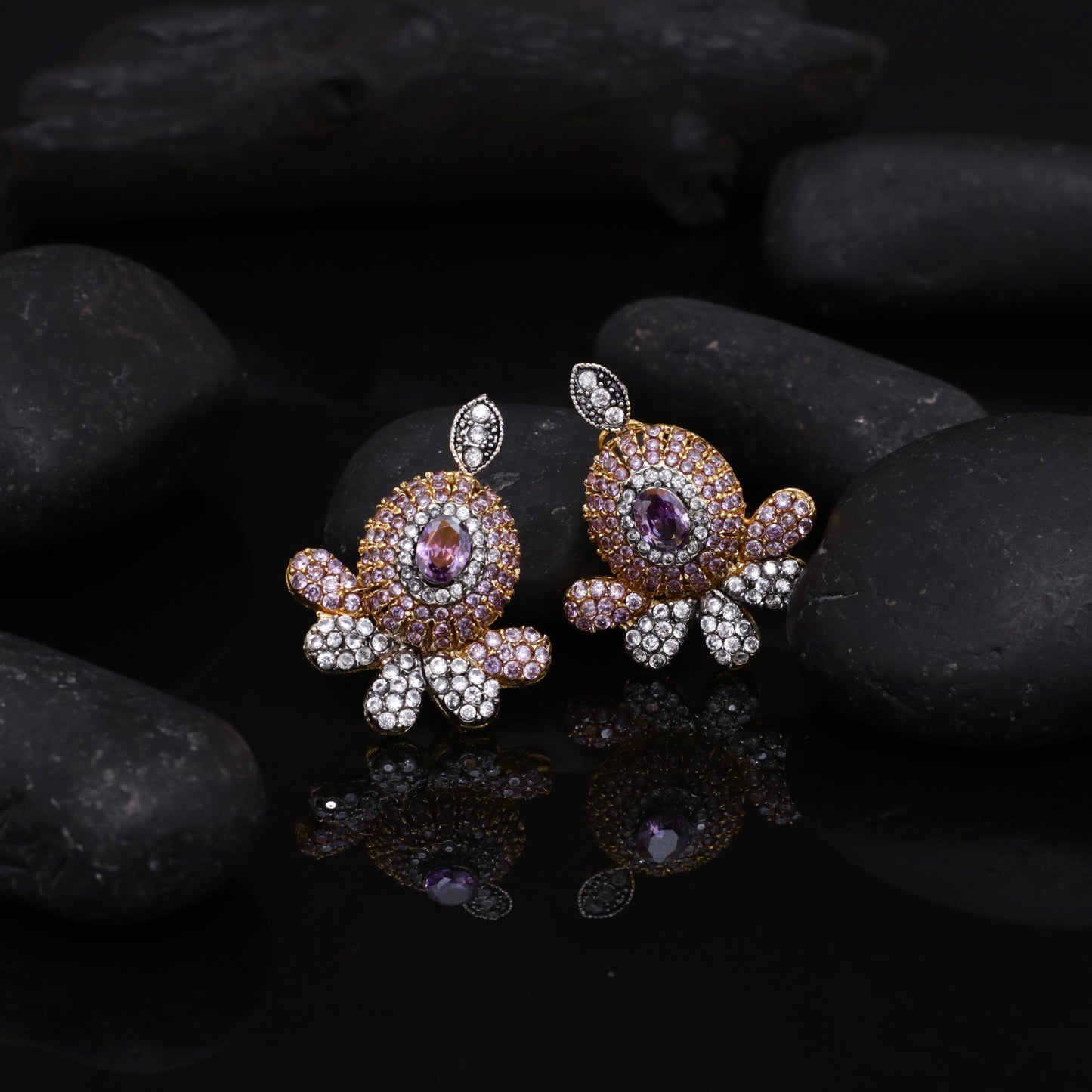Oxidized Zircon studs