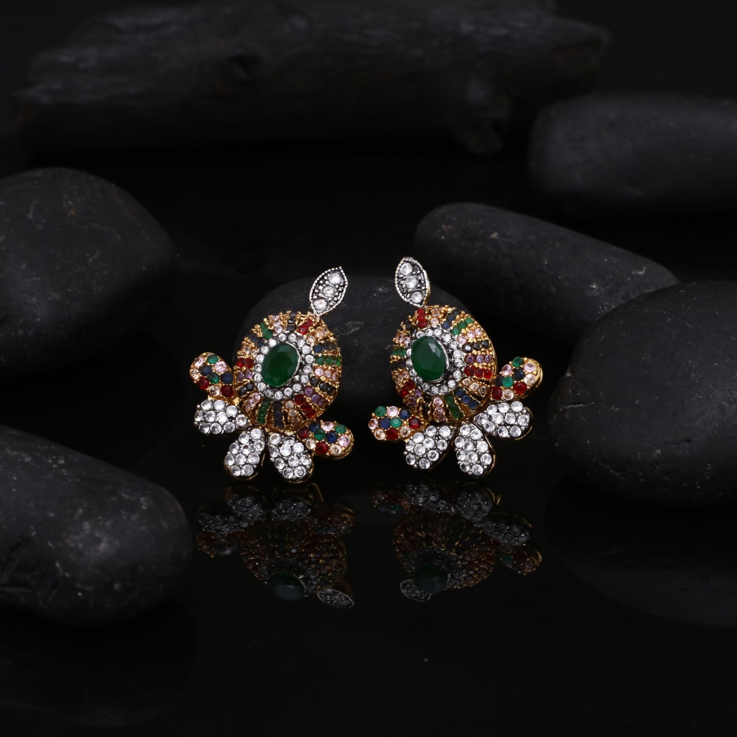 Oxidized Zircon studs