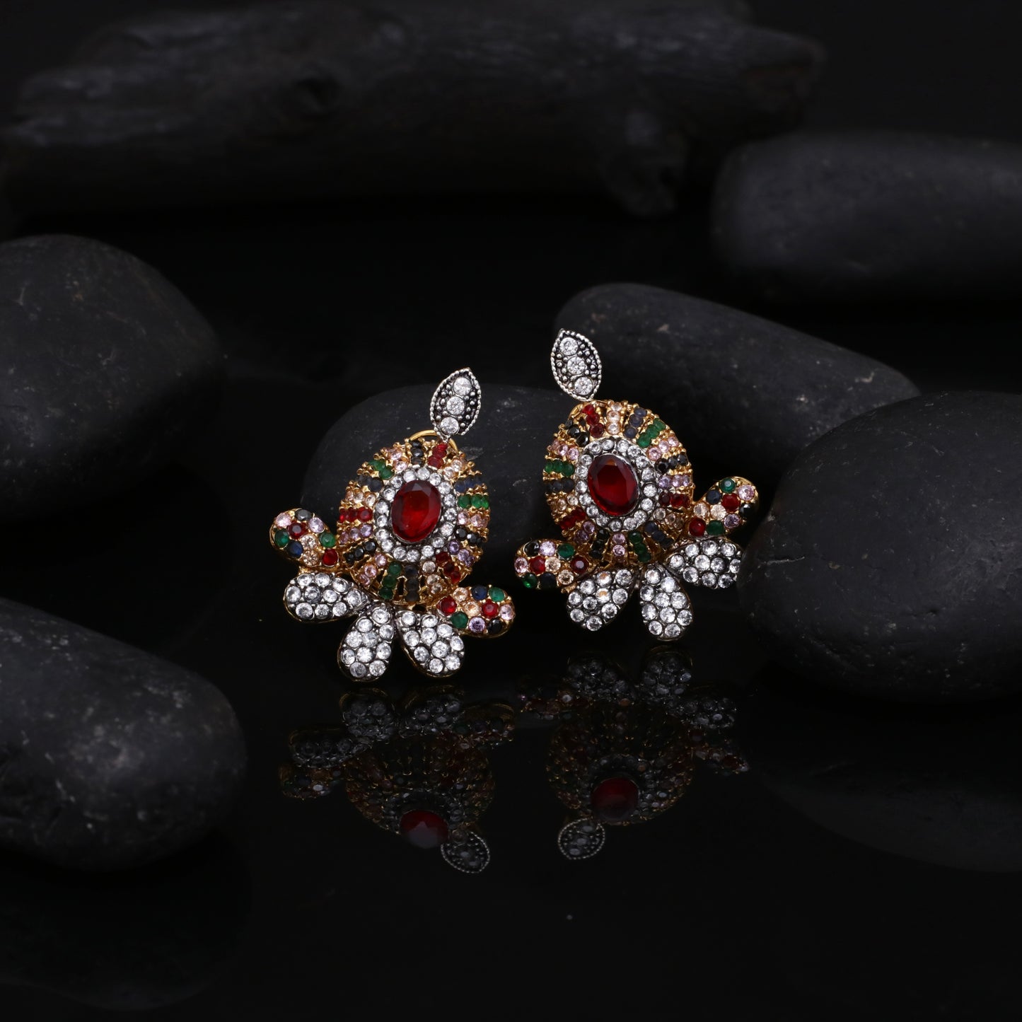 Oxidized Zircon studs