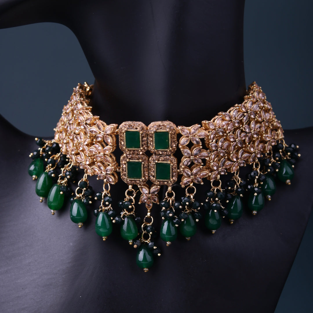 Kundan Bridal Stone Set - Green